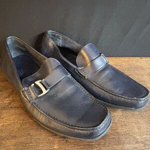Salvatore Ferragamo Navy Men’s Leather Loafers Size 8.5